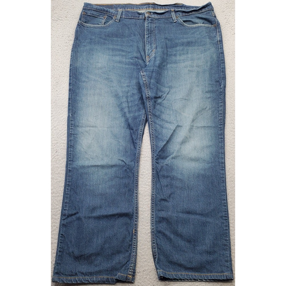Levi's 514 Straight Fit Jeans Mens 42x32 Blue Denim Red Tab Mid Wash Streetwear